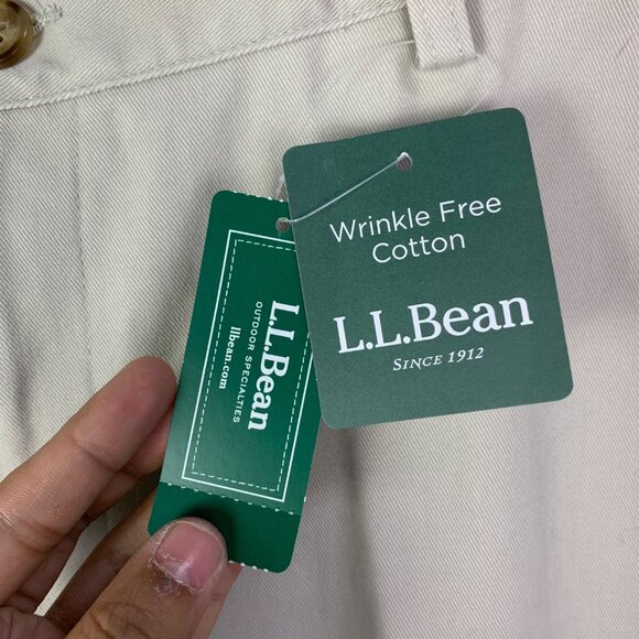 NEW L.L.‎ Bean Mens Wrinkle-Free Cotton Chino Pants Khaki 35Wx29L - Picture 4 of 10